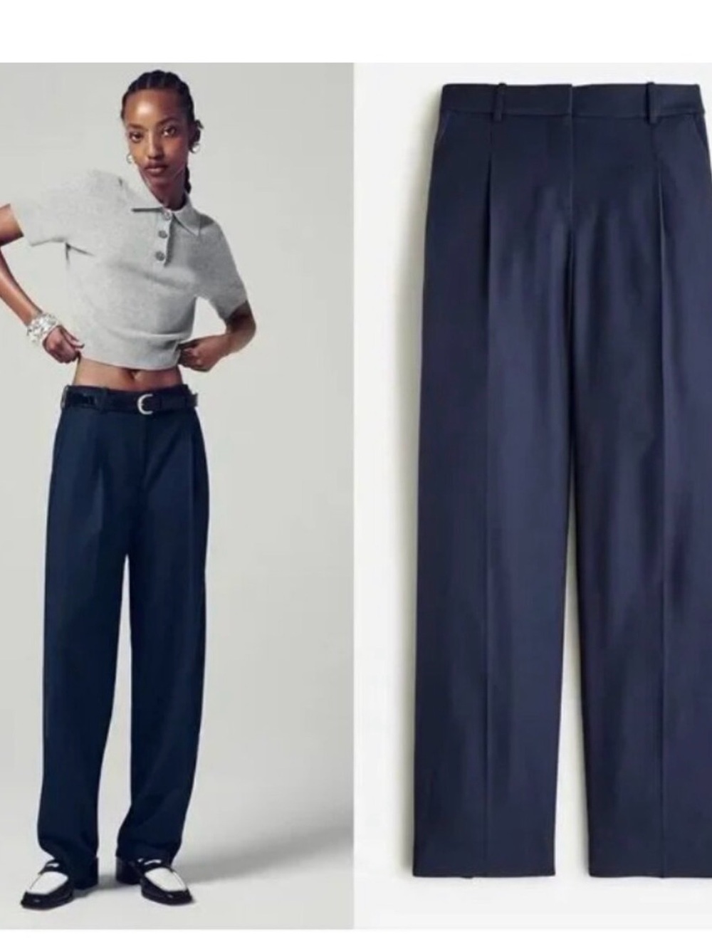 J. Crew CollectionStraight-leg Essential Pant Navy Wool Blend 00 petite